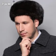 Высококачественная Черная меховая шапка из натуральной норки для мужчин, осенняя и зимняя уличная теплая шапка из натурального меха норки, мужские шапочки