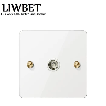 

LIWBET White Color TV Socket And Stainless Steel Panel TV Wall Socket