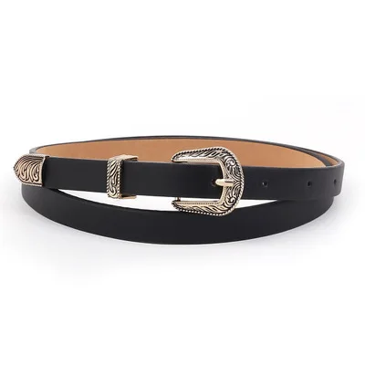 HY2821 Black TOYOOSKY Hup Женский черный кожаный ковбойский поясной ремень с металлической пряжкой Новые популярные ремни для женщин роскошный дизайнерский бренд - Цвет: HY2821 Black