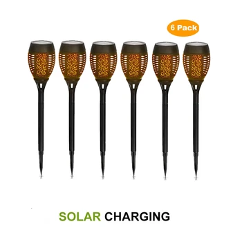 

2-8pcs Solar Flame Light Flickering lawn lamp Solar Retro Streetlight 96 LED Waterproof Flame Flickering Landscape Garden LampTo