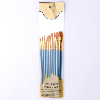 

10 Pieces Nylon Hair Art Paint Brush Set Art Painting Tool for Beginners Professionals Students (Blue)