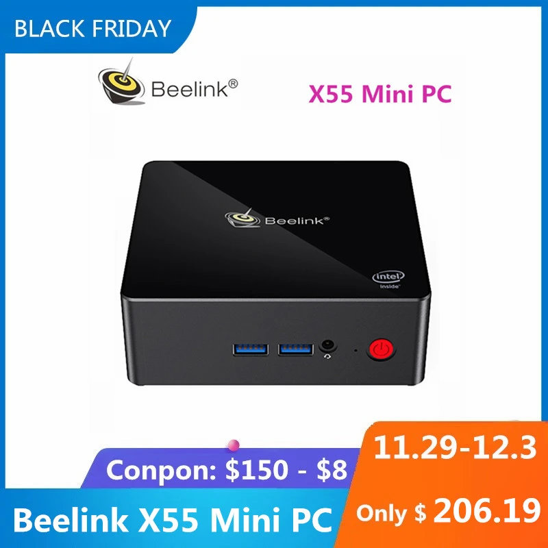 Beelink Gemini X55 Mini PC procesador J5005 DDR4 8G 128G windows10 portátil mini pc 2,4G 5G Wifi BT4.0 1000M LAN 4K de medios| | - AliExpress