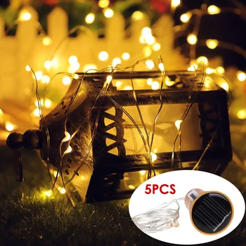 

5pcs Garland Fairy Lights Outdoors Solar Wine Bottle String Light 1m 2m 10leds 20leds Copper Wire Garland Fairy String Lighting
