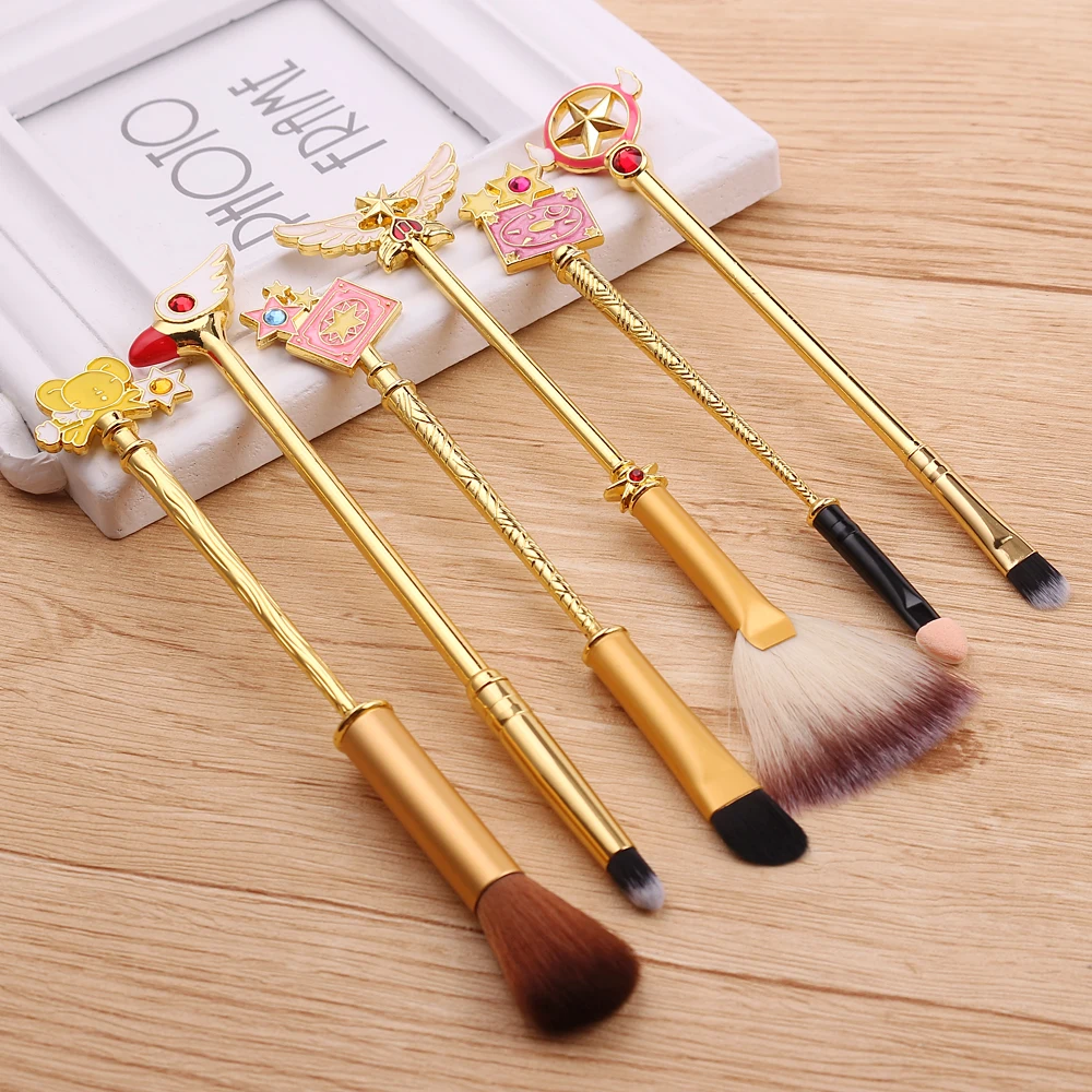 

6/8pcs Sailor Moon/ KINOMOTO SAKURA Card Makeup Brushes Set Cosmetic Brush Cardcaptor Sakura Makeup Tool Kits Girl's Gift