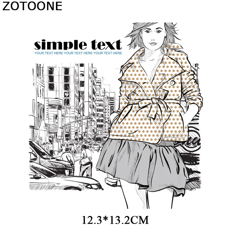 824 ZOTOONE модные нашивки для девочек, наклейки для детей, железные наклейки для одежды, футболки, Термоаппликации, аксессуары для самостоятельной сборки, Аппликации F1 - Цвет: 824