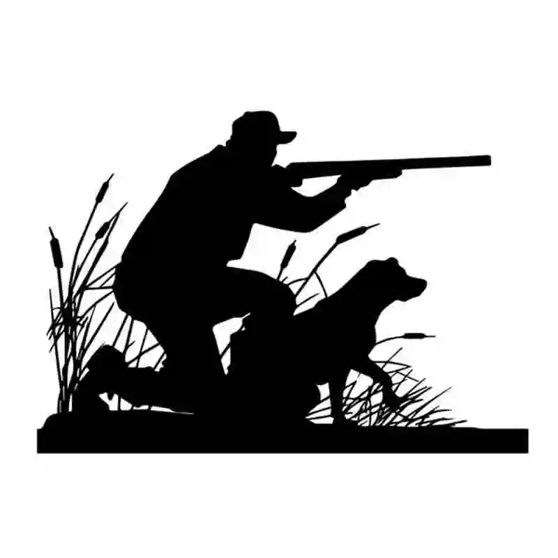 Pegatina Hunt Dog Decal Hunting Dog Shotgun Sticker Hollow Sticker Hunter Car Window Vinyl Decal Funny Poster Motorcycle