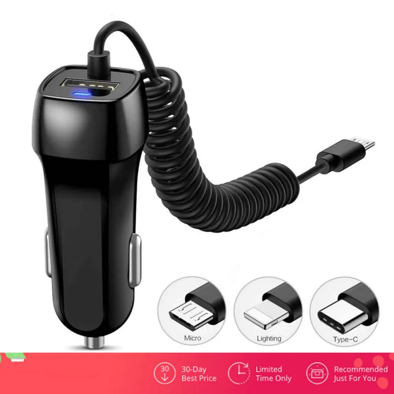 USB Автомобильное зарядное устройство для iPhone X 6 7 8 XS Max телефон зарядное устройство автомобиль Micro usb type C освещение для samsung S10 S9 Plus Быстрая зарядка