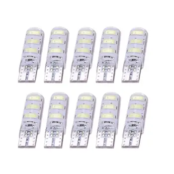 

10Pcs LED Car Light T10 SMD 5050 Waterproof White Wedge Light Automobiles Small Light Bulbs Light-emitting Diode Trunk Lamp