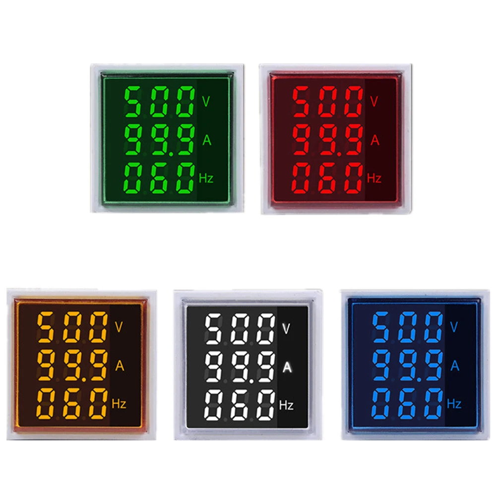 Digital Voltmeter Digital Multimeter Digital Voltmeter Thermometer 3 in 1 AC 60-500V 0-100A LED Digital Voltmeter Ammeter Hertz Signal Lights 220V Voltage Current Meter Volt Amp Tester Detector