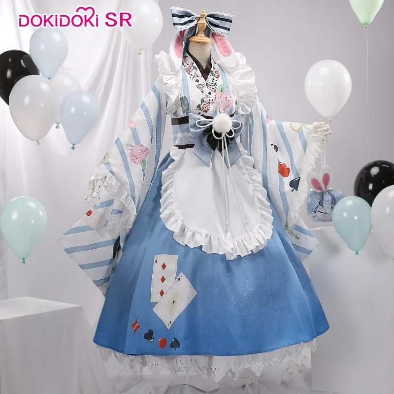 Dokidoki-SR аниме Alice In Wonderland синее вечернее платье милый костюм для девушки Хеллоуина