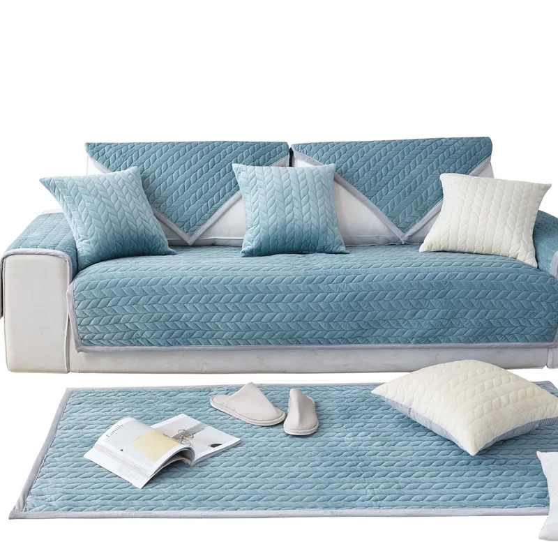 

Velvet Sofa Pad Modern Thick Warm Plush Autumn And Winter Simple Sofa Cushion Sofa Slipcover Case