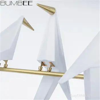 

Lustre Led Modern Bird LED Pendant Lights Bedroom Living Room Hanging Lamp Pendant Lighting Decor Home Luminaire Suspendu White
