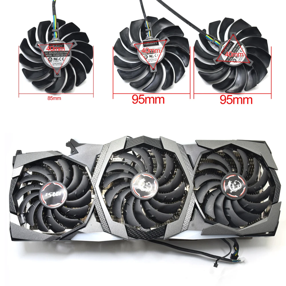 Графический вентилятор PLD09210B12HH PLD10010B12HH RTX 2080 для видеокарты MSI Geforce RTX 2080 2080Ti 2070 Super Gaming X Trio