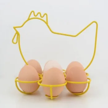 

Egg Storage Rack, Kitchen Organizer, Stand Hanging Handle Cartoon Hen Shape Leachate Removal Holder