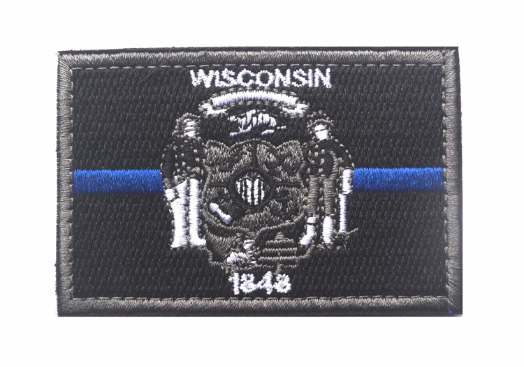 Ao tu duo er America Wisconsin State Flag Shoulder Emblem Velcro