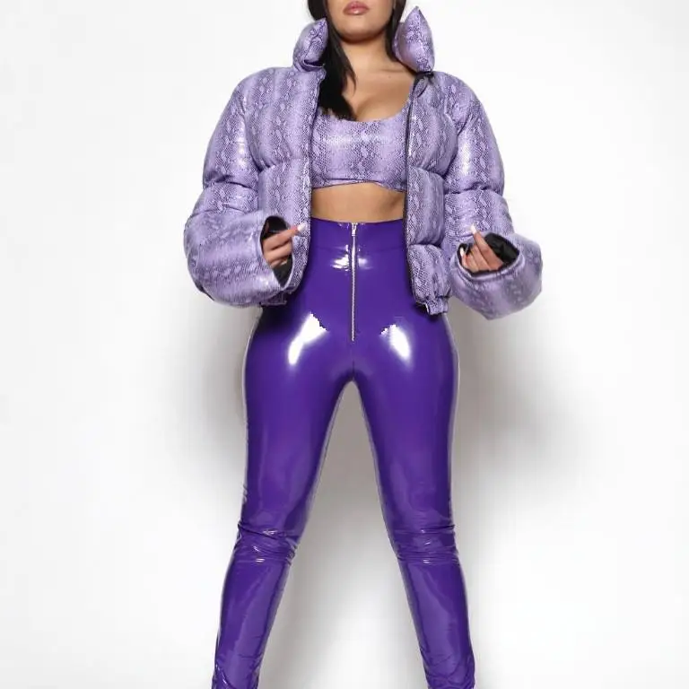 

Women Fashion Print Parkas Winter Thick Loose Short Jacket Coat Striped Turn-Down Collar Casual Plus Size Outwear