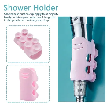 

2pcs/pack Stand Bathtub Shower Holder Waterproof Wall Mounted Suction Cup Removable Silicone Adjustable For Bathroom Reusable