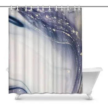 

Luxury Swirls of Marble Stone Traditional Marbling Art Home Decor Waterproof Polyester Fabric Shower Curtain Bathroom Sets with