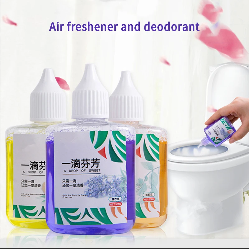 50ML Bathroom Liquid Air Freshener Toilet Drop Of Incense Odor Eliminator For Bathroom Pet Nest Other Smells Around The Home