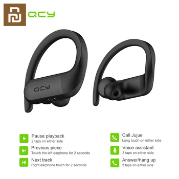 

Youpin QCY T6 Wirless Sport Bluetooth 5.0 Earphones Smart touch and APP Customization IPX5 Waterproof Earbuds Noice Reduction
