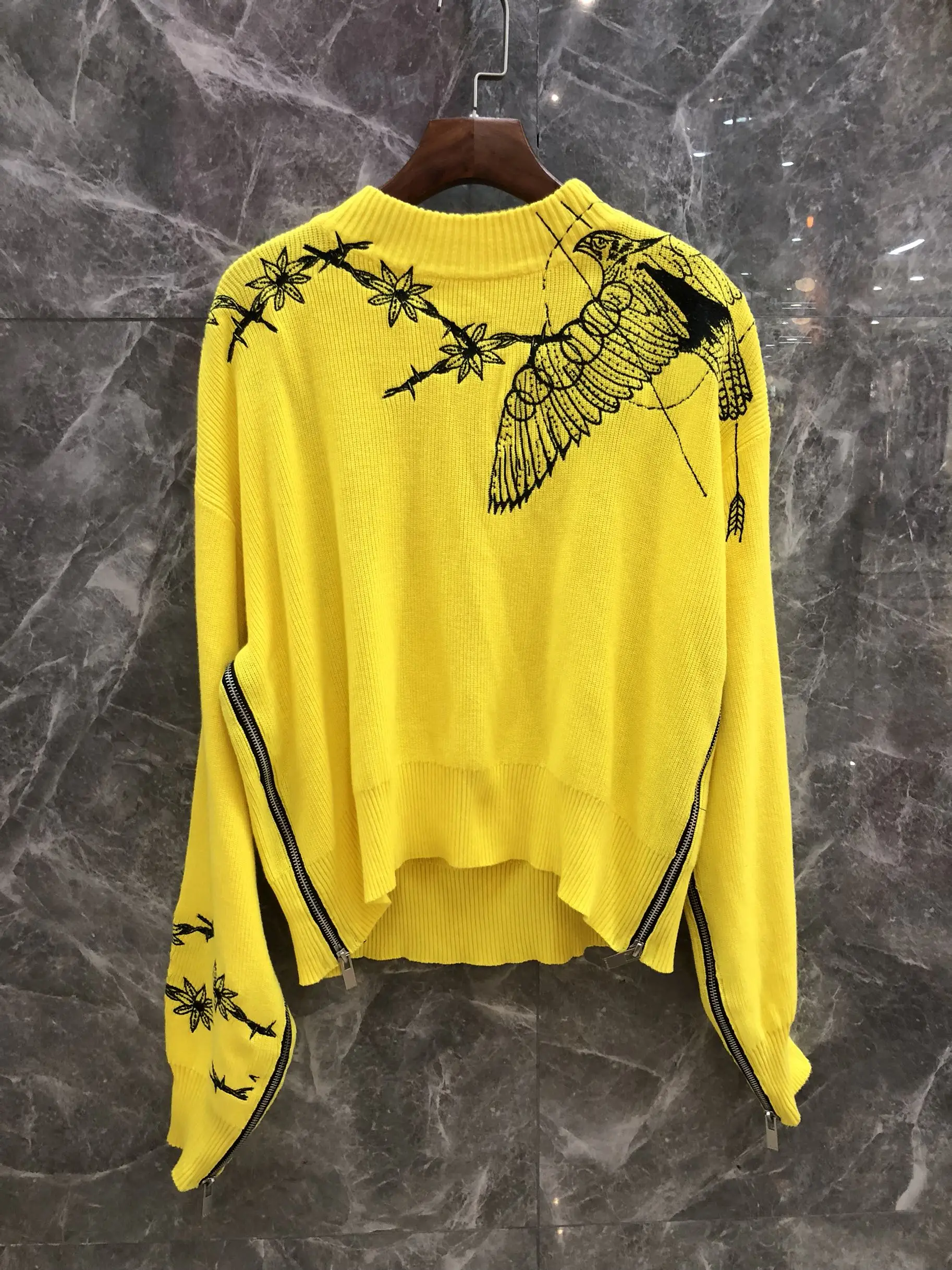 

new women bird embroidery women knitted sweater Female Pullover Sweaters fashion Jumper 2 color tutu