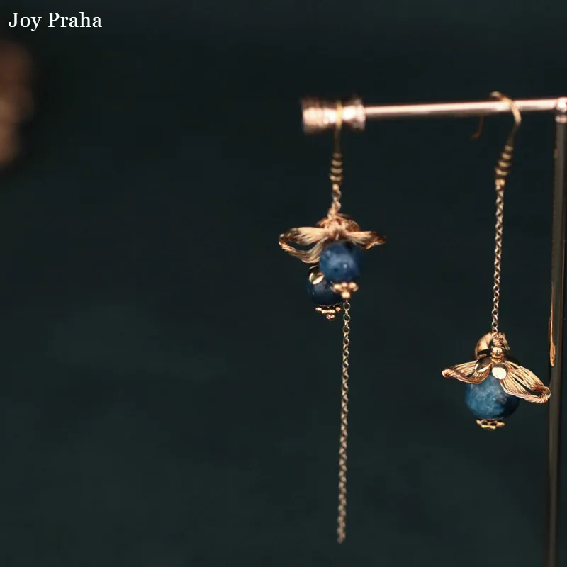 

Kyanite asymmetrical women earrings / Personality fashion earrings / wholesale dropshipping