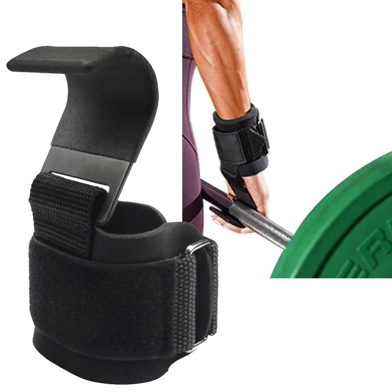 Wrist-Straps Weight-Lifting-Hooks Pull-Ups Workout-Hook Gym-Fitness-Set Heavy-Duty