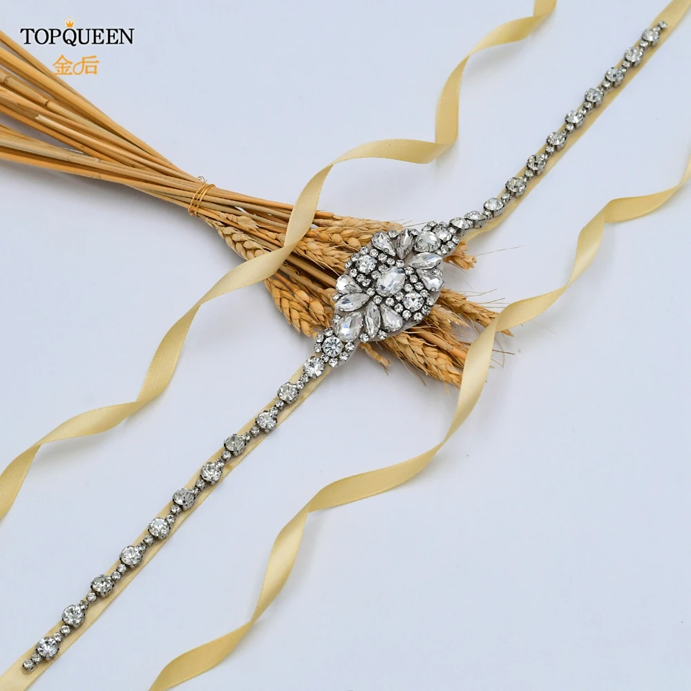 Женский пояс с бусинами TOPQUEEN S329 винтажный для невесты серебряный платья нарядный