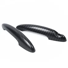 2pcs Door Handle Cover For MINI Cooper Clubman S R50 R52 R53 R55 R56 R57 R58 R59 R61 Carbon Fiber Door Handle Steering 2pcs set door rear view mirrors cover case sticker decal car styling for mini cooper one s r50 r52 r53 2002 2006 accessories