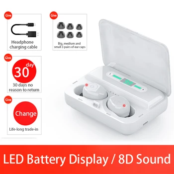 

LED Digital Display TWS Wireless Bluetooth 5.0 Earphone 1500mAh Charging Digital Power Display Headphones Earbuds Headset