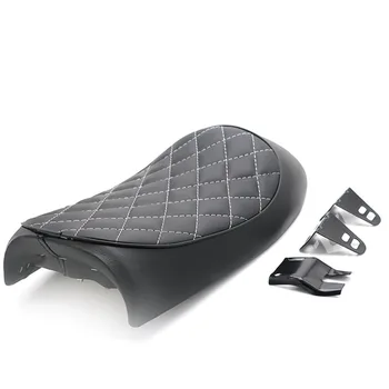 

Motorcycle CG125 Leather Retro Vintage Saddle Seat Hump Leather Seats Cafe Racer Rhombic Shape Cushion