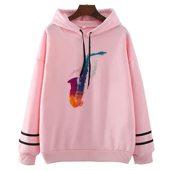 

Saxophone Color Women'S Hoodies Fashion Long Sleeve Unisex Hoodie Brand New Fitness Student Hoodies Loose Fit Tops Sweatshirt