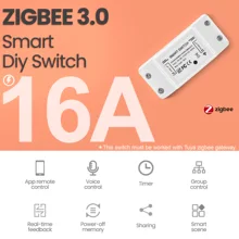 Tuya Zigbee 3.0 16A DIY Smart Wireless Remote Switch Breaker Fan Light Controller Module Smart Life Alexa Google Home Assistant