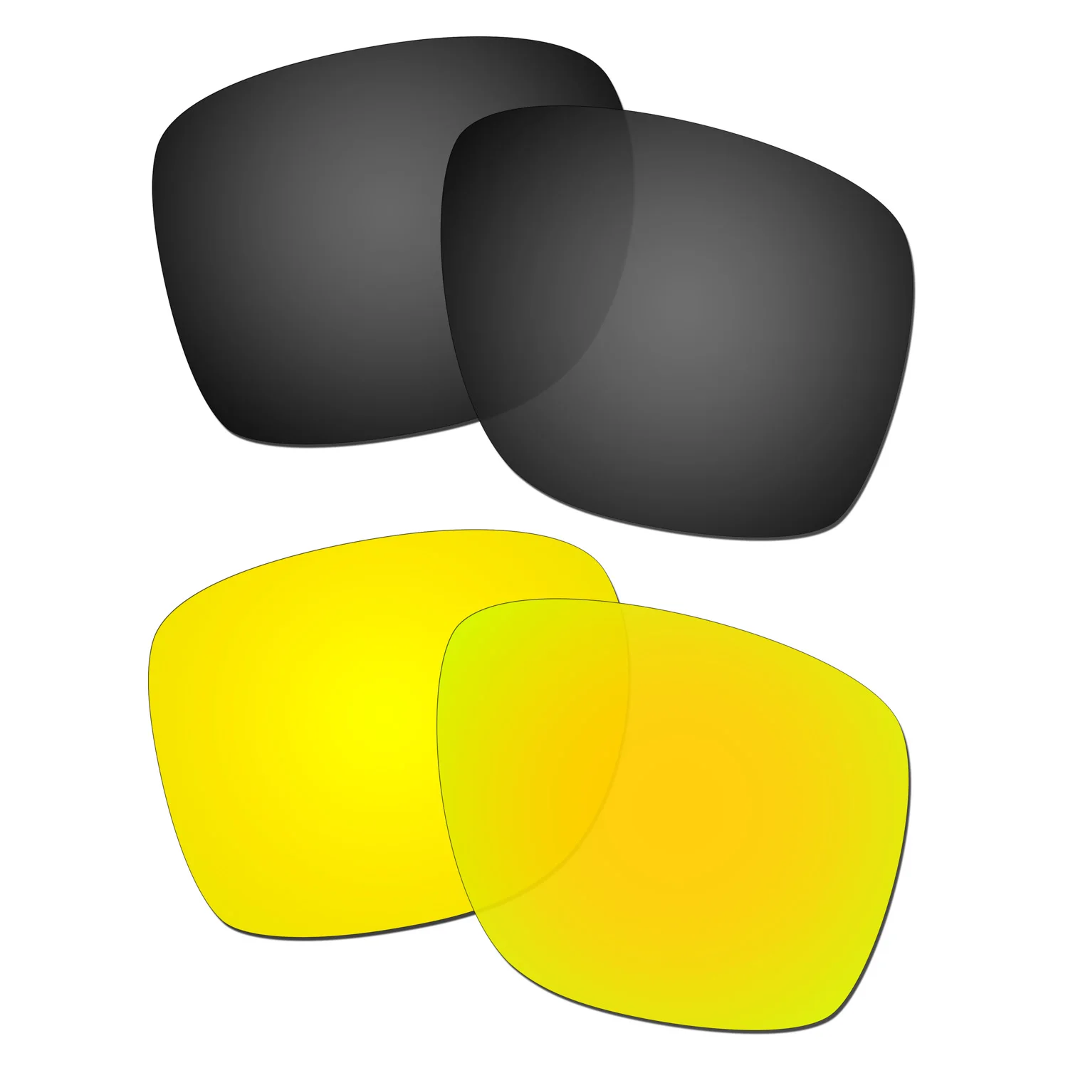 

HKUCO Polarized Replacement Lenses For Sliver XL Sunglasses Black/Gold 2 Pairs