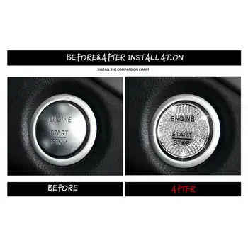 

Accessories Engine Start Stop Button Cover Parts Shiny Trim Cover Silver