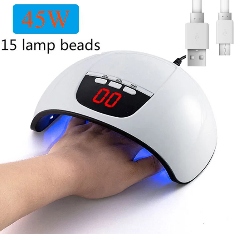 45w RainSolid 48 Вт Светодиодная УФ-лампа для ногтей для маникюра гель Сушилка для ногтей сушка лака для ногтей ледяная лампа 30 s/60 s/90 s автоматический датчик маникюрные инструменты - Цвет: 45w