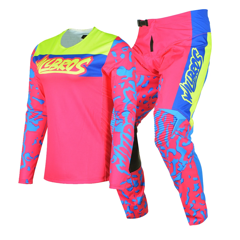 MX Gear Set Motocross Jersey Pants Combo MTB DH BMX Dirt Bike Outfit Pink Kits Offroad Enduro Off Road Suit  ̵