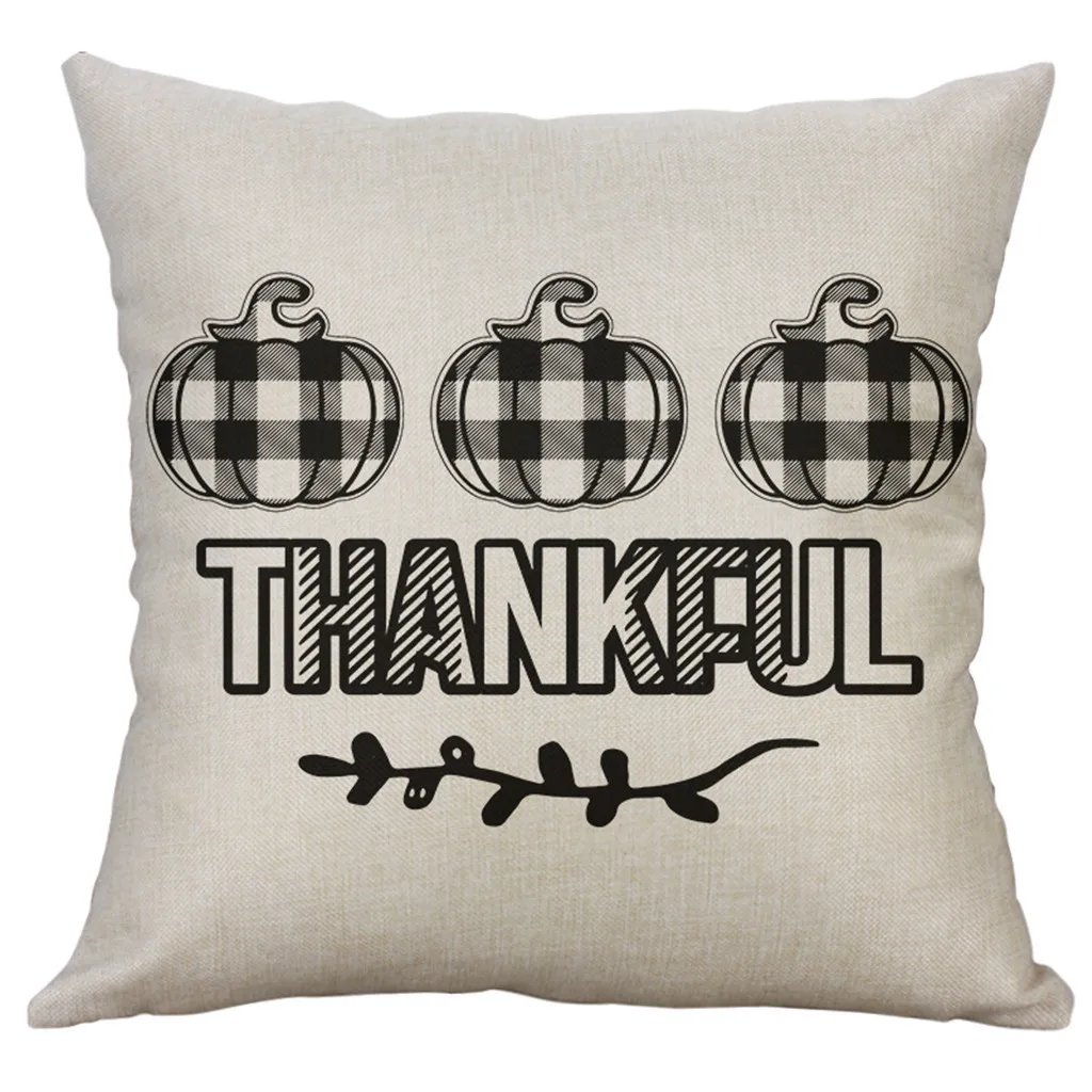 Наволочка в стиле День благодарения, льняная хлопковая Подушка с изображением тыквы, чехол, декоративные подушки, наволочка