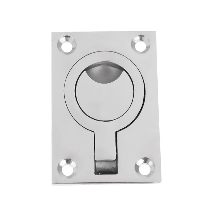 Boat Marine 316 Stainless Steel 44x62mm Flush Mount Deck Hatch Flush Pull Lift Handle Ring Door Knobs Handles Pull Ring free shippingspherical door lock stainless steel double ring interior room door lock access lock without key bathroom bathroom