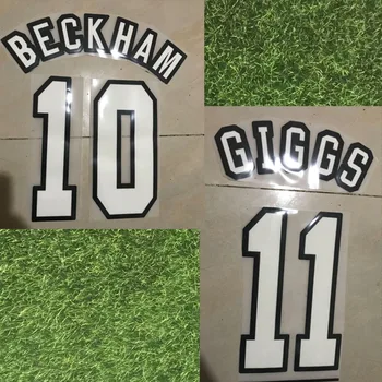

Retro Nameset Beckham Nameset Giggs Printing Lextral Iron Soccer Patch Badge