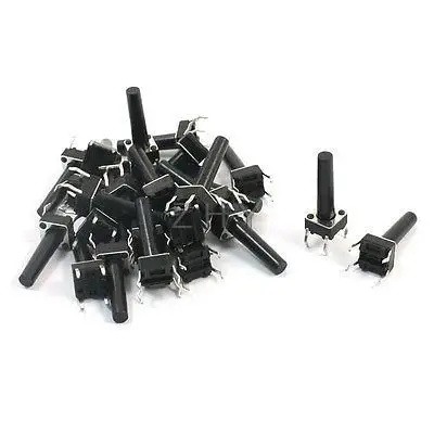 

25Pcs Momentary Tact Tactile Push Button Switch 6x6x17mm 4-pin DIP