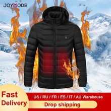 JOYMODE для мужчин и женщин с подогревом куртки жилет вниз хлопок открытый пальто USB Электрический нагрев капюшоном зимние тепловые теплые жакеты