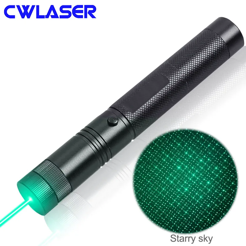 CWLASER 2-в-1 532nm зеленая/450nm синий/650nm красный/405nm фиолетовый фокус лазерная указка(303) с замком+ матч-освещение(черный - Испускаемый цвет: 520nm Green