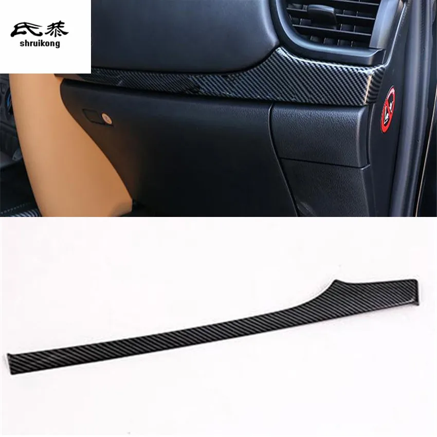 

1PC Car Sticker ABS Carbon Fiber Grain Or Wooden Passenger Side Dashboard Decoration Cover for 2015-2019 Toyota Fortuner N15 N16