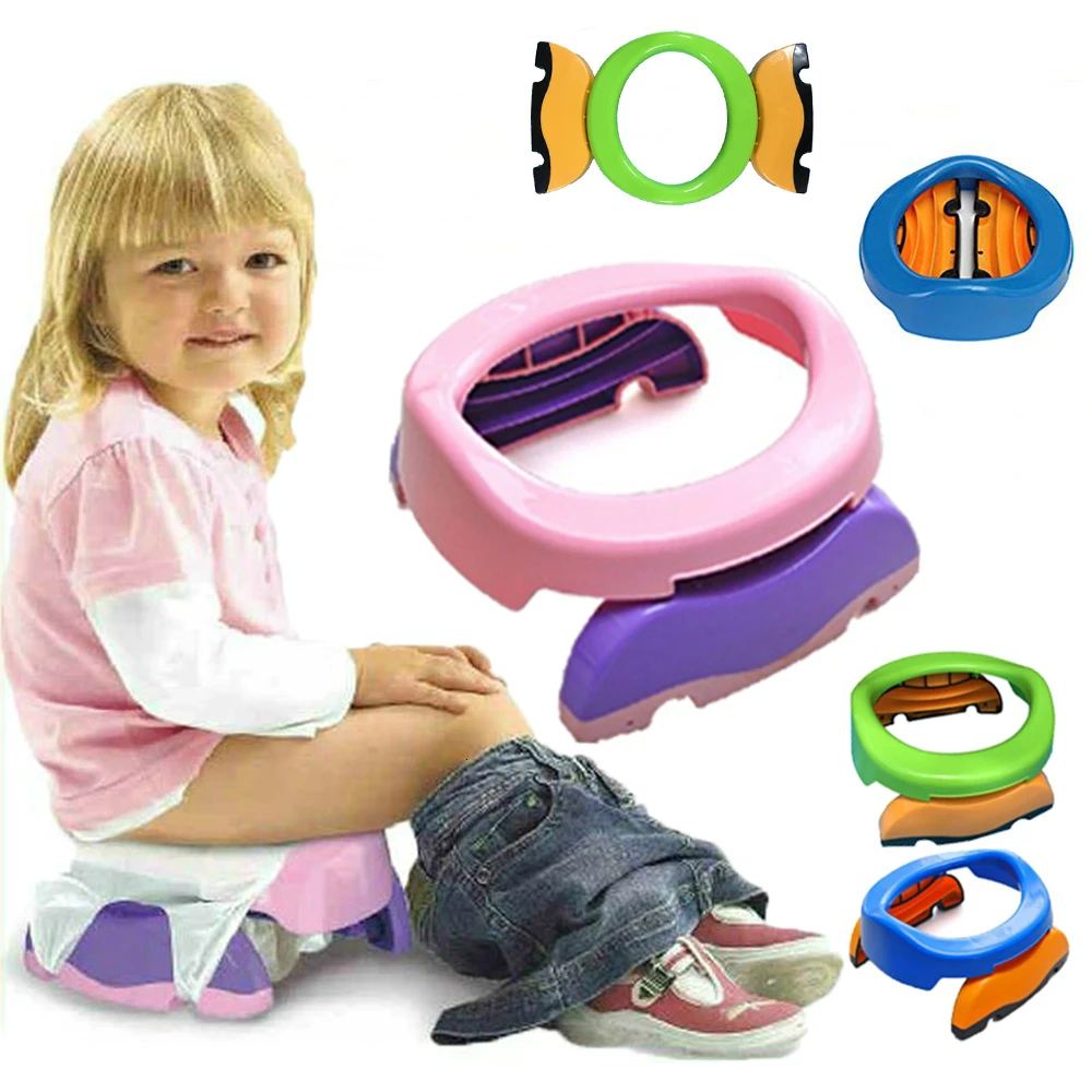 Baby Travel Potty Seat 2 In 1 Portable Foldaway Toilet Seat Children Comfortable Assistant