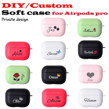 

Custom case for Airpod Pro Case with keychain hole Protective Customized Name DIY for Airpods Case Personalized Name/image/logo