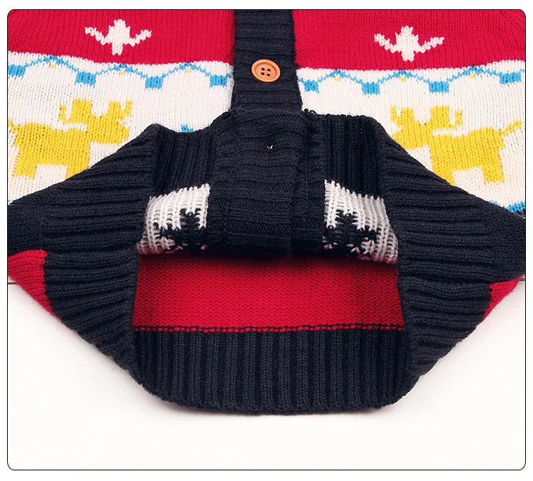 Christmas Clothes Boy Girl Knit Cardigan Cartoon Baby Coat Newborn Autumn Winter Knitting Long Sleeve Hooded Coat Jacket