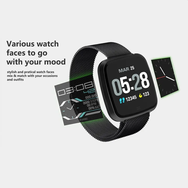AMYNIKEER Смарт-часы G12 монитор сердечного ритма спортивные фитнес-часы для мужчин и женщин несколько видов спорта водонепроницаемый смарт-браслет