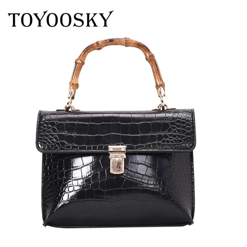 TOYOOSKY женские Сумки из искусственной кожи аллигатора бамбуковые ручные сумки на