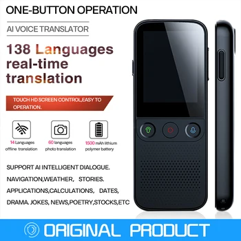 

138 Languages 14 Languages Offline Portable Voice Translator, Multi Languages T10 Pro Instant Smart Poket Translator Device Two